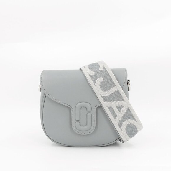 Marc Jacobs Women's The Messenger Saddle Bag Small In Leather Gray OS - Picture 13 of 14